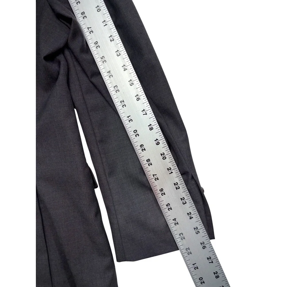 Joseph Abboud 46R 38x32 Gray 2pc Pant Suit 100% Wool Flat Front Two Button Mens